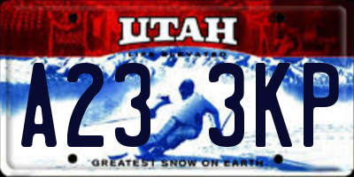 UT license plate A233KP