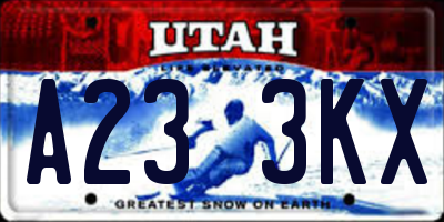 UT license plate A233KX