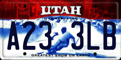 UT license plate A233LB