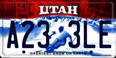 UT license plate A233LE