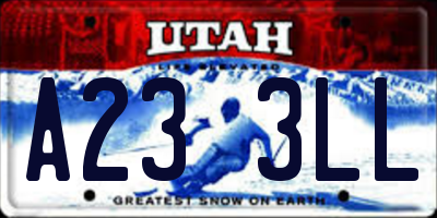 UT license plate A233LL