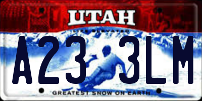 UT license plate A233LM