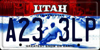 UT license plate A233LP
