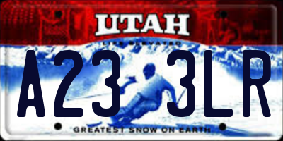 UT license plate A233LR