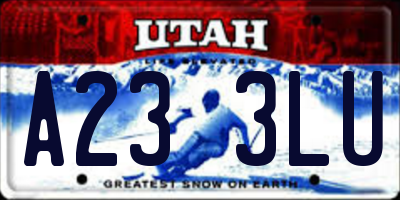 UT license plate A233LU