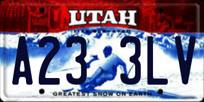 UT license plate A233LV