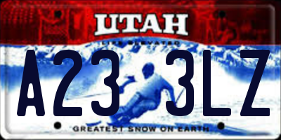 UT license plate A233LZ