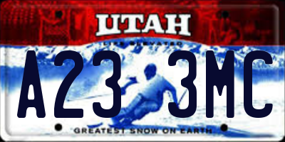 UT license plate A233MC