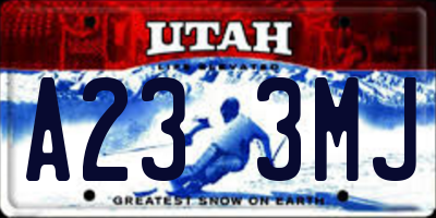 UT license plate A233MJ