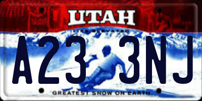 UT license plate A233NJ