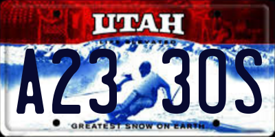 UT license plate A233OS