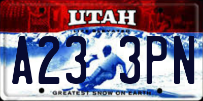 UT license plate A233PN