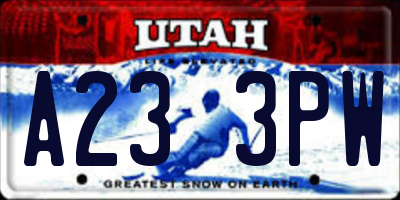 UT license plate A233PW