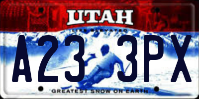 UT license plate A233PX