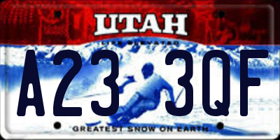 UT license plate A233QF