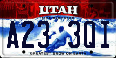 UT license plate A233QI