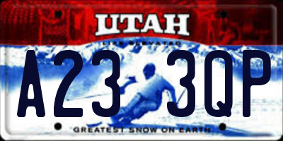 UT license plate A233QP