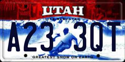 UT license plate A233QT