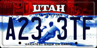 UT license plate A233TF