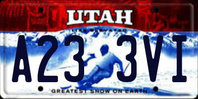 UT license plate A233VI