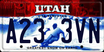 UT license plate A233VN