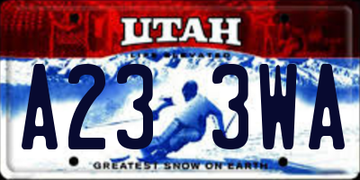 UT license plate A233WA