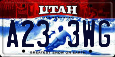 UT license plate A233WG