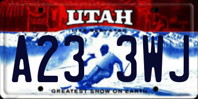 UT license plate A233WJ