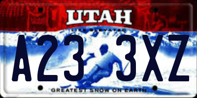 UT license plate A233XZ