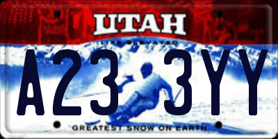 UT license plate A233YY