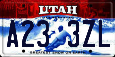 UT license plate A233ZL