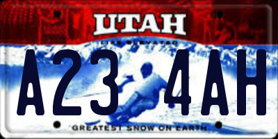 UT license plate A234AH