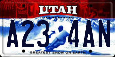UT license plate A234AN