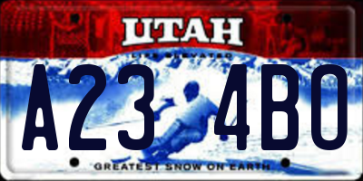 UT license plate A234BO