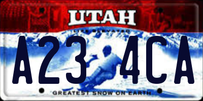 UT license plate A234CA