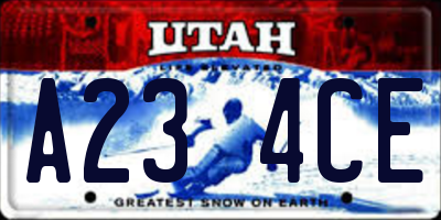 UT license plate A234CE