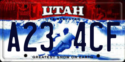 UT license plate A234CF
