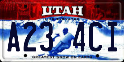UT license plate A234CI
