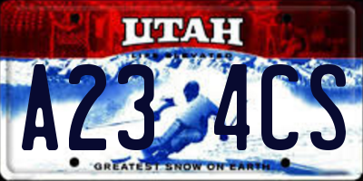 UT license plate A234CS