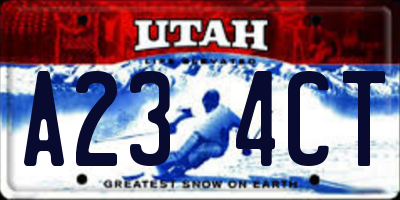 UT license plate A234CT