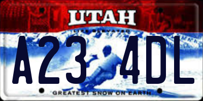 UT license plate A234DL