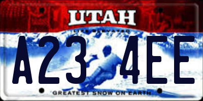 UT license plate A234EE