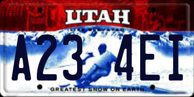 UT license plate A234EI