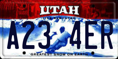 UT license plate A234ER