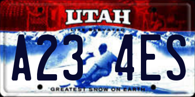 UT license plate A234ES