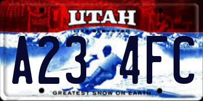 UT license plate A234FC