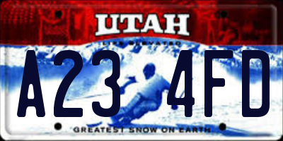 UT license plate A234FD