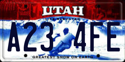 UT license plate A234FE