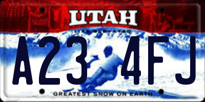 UT license plate A234FJ