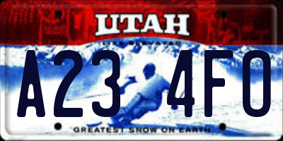 UT license plate A234FO